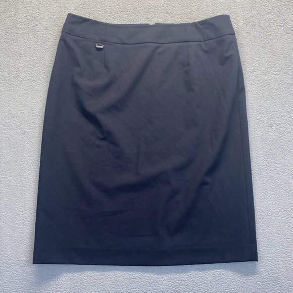 Calvin Klein Skirt Womans Size 12 Black Pencil Career Knee Length Casual Boss - Picture 12 of 12